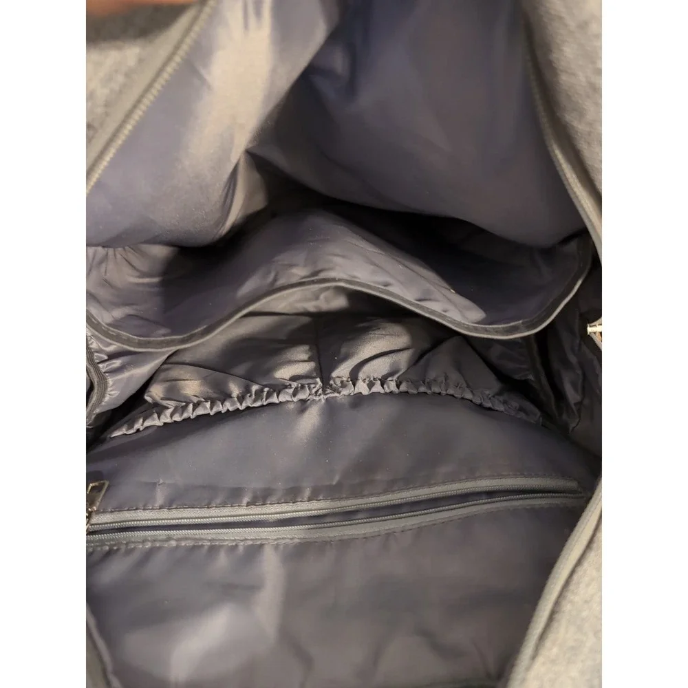DIKALSLON Gray w/Brown Trim Backpack/Baby Bag Large Pockets Galore‎